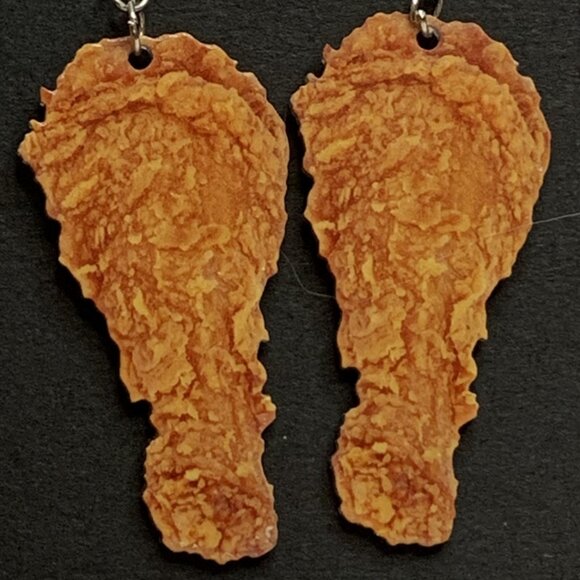Fried Chicken Earring, Chicken Earring, Funny Food Earring, Gift Idea, Chicken - Picture 2 of 6